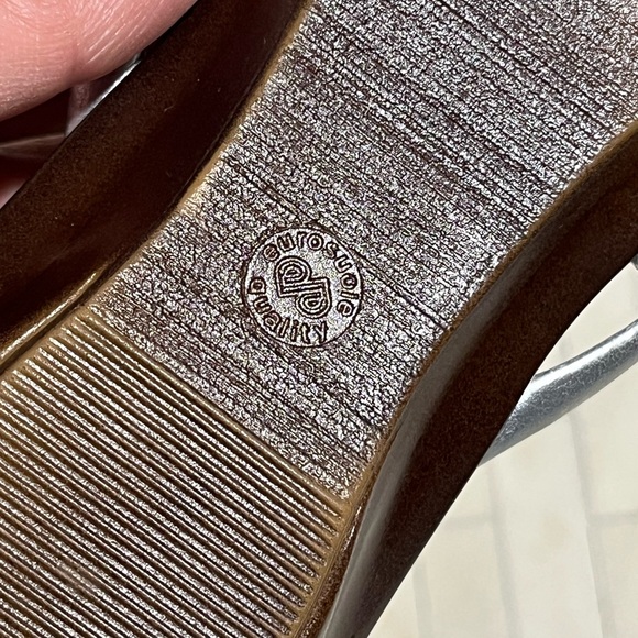 Italian Shoemaker Silver & Tan Women's Leather Sandals PROJECT/REHAB - Picture 6 of 10